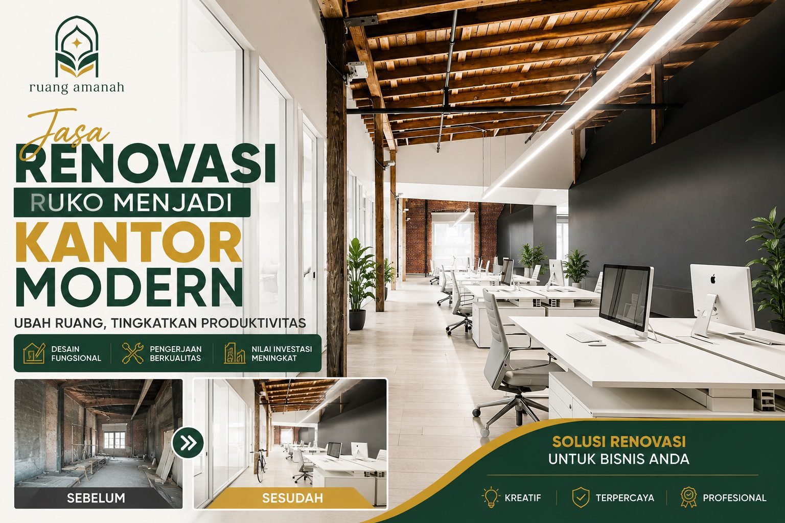 Renovasi Ruko Jadi Kantor Jakarta Timur