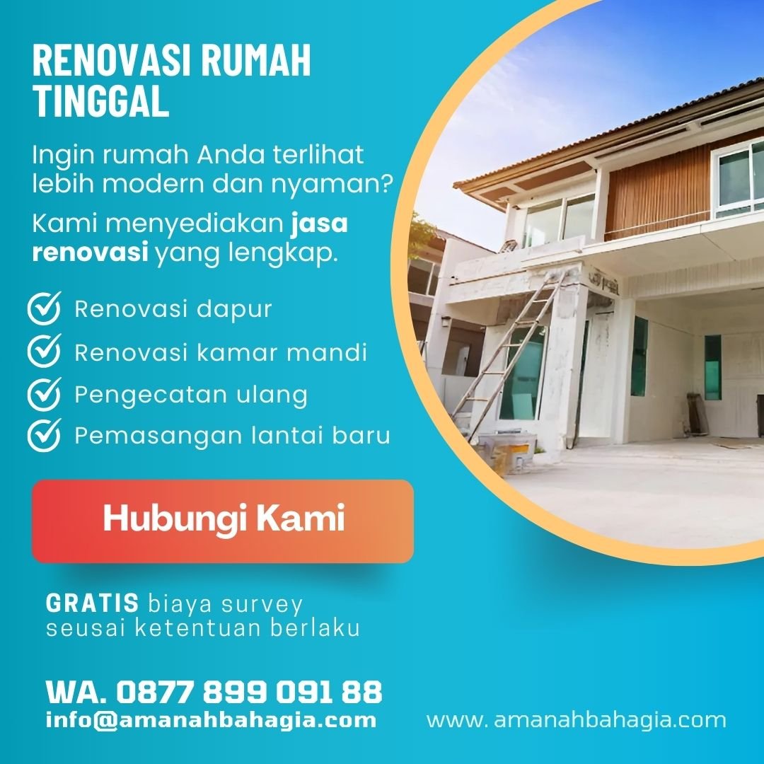 Jasa renovasi per meter persegi Rumah Tinggal Ruang Amanah.