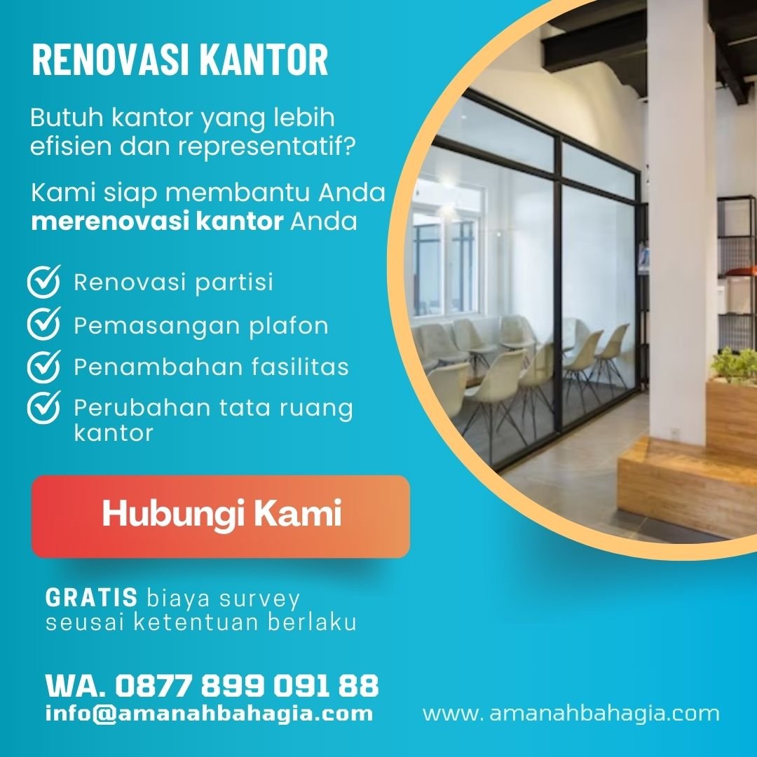 Jasa renovasi per meter persegi Kantor Ruang Amanah.