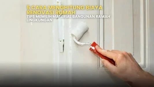 Ilustrasi renovasi rumah ramah lingkungan. Seorang mengecat dinding dengan roller. Biaya renovasi rumah.