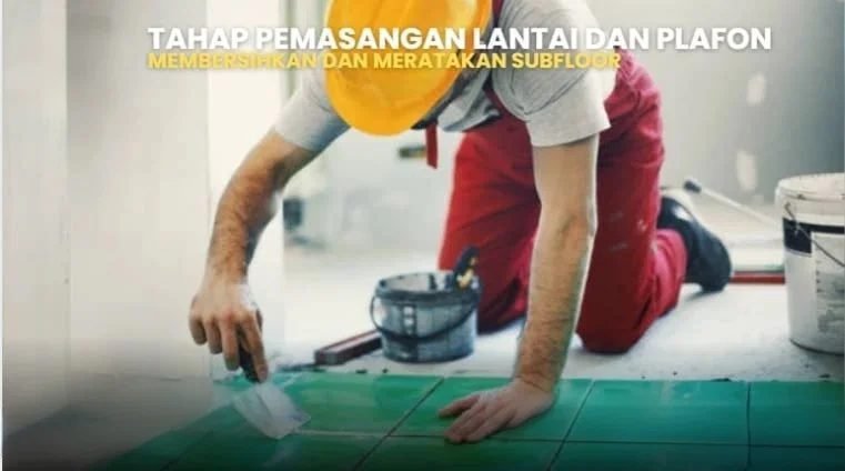 Pemasangan lantai. Tukang pasang keramik hijau. Renovasi rumah, konstruksi lantai, panduan lengkap.