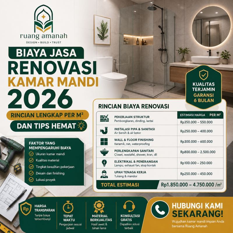 Biaya Jasa Renovasi Kamar Mandi