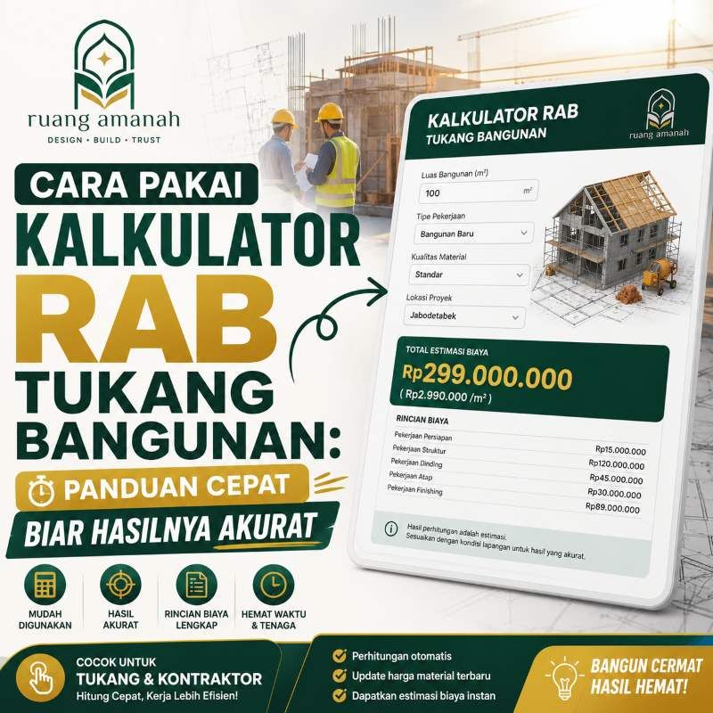 Cara Pakai Kalkulator RAB Tukang Bangunan