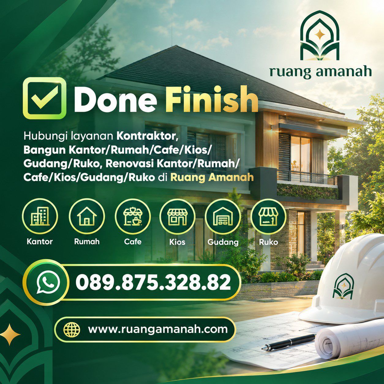 hubungi layanan bangun rumah-kantor di Ruang Amanah